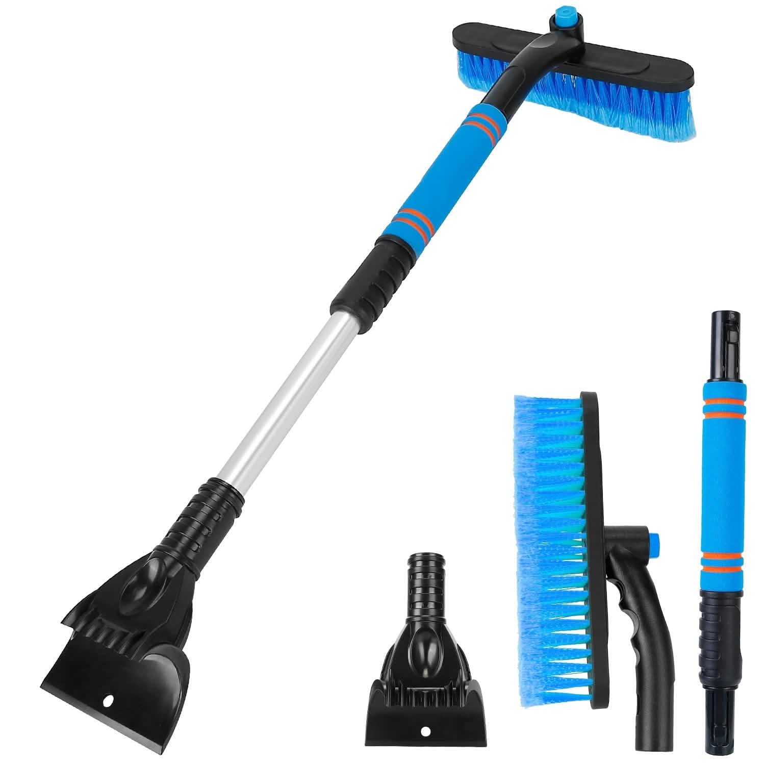 Grattoir à glace extensible 3-en-1 pour pare-brise