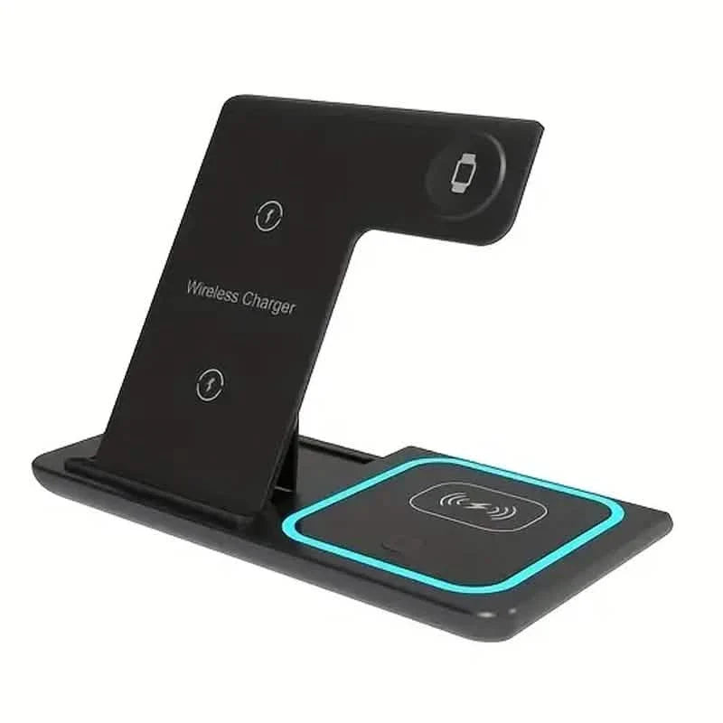 Station de recharge rapide sans fil pliable 3-en-1