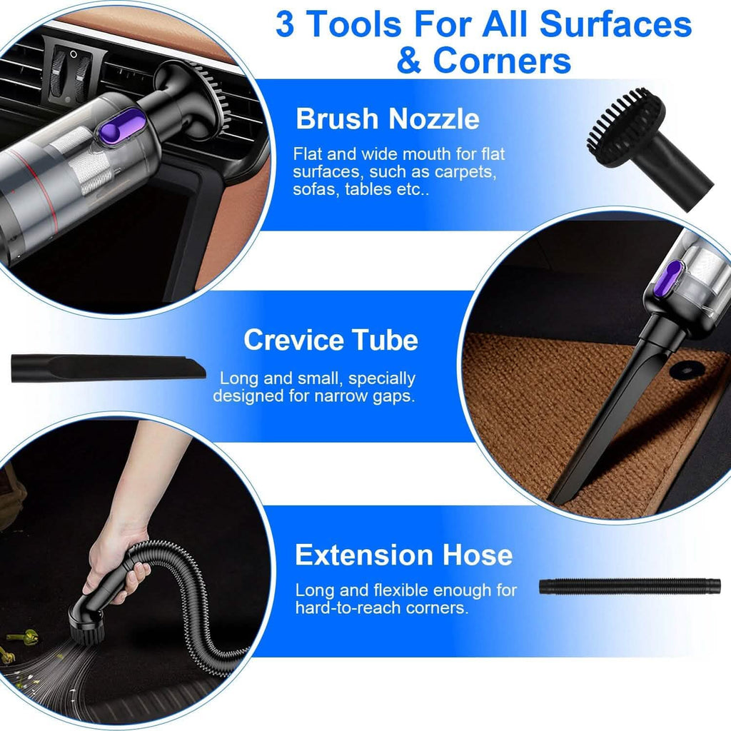 3-in-1 Handheld Cordless Car Vacuum Cleaner