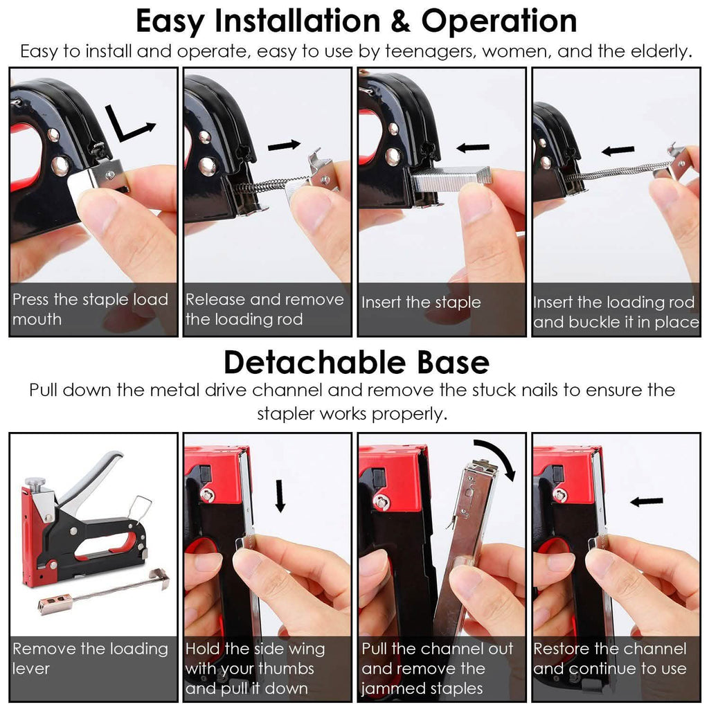 3-in-1 Heavy Duty Manual Nail Stapler Kit