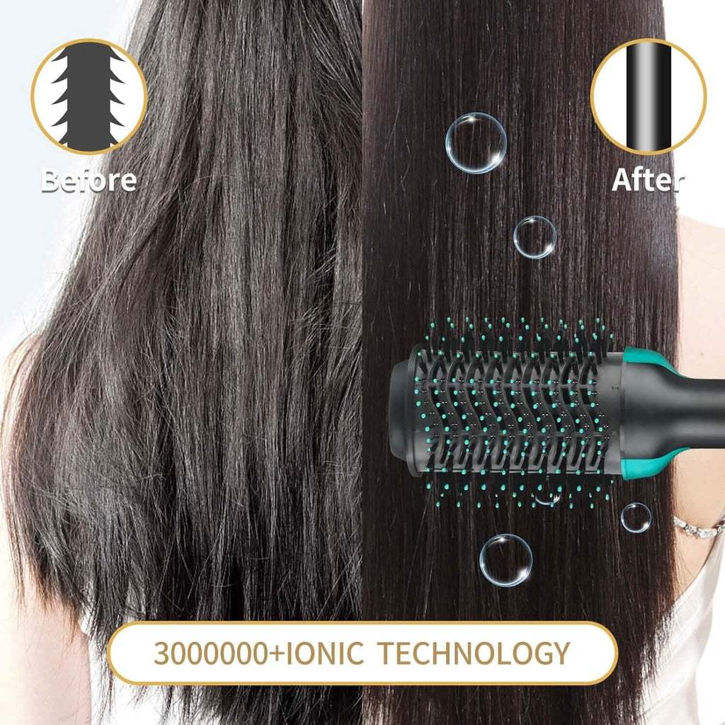 3-in-1 Ionic Straightening Hot Air Brush with Anti-Scald Feature