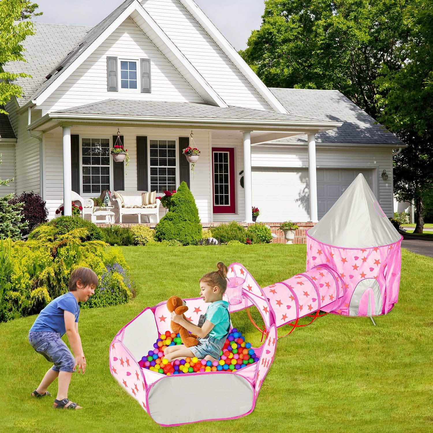 3-in-1 Kids Play Tent Ball Pit Set