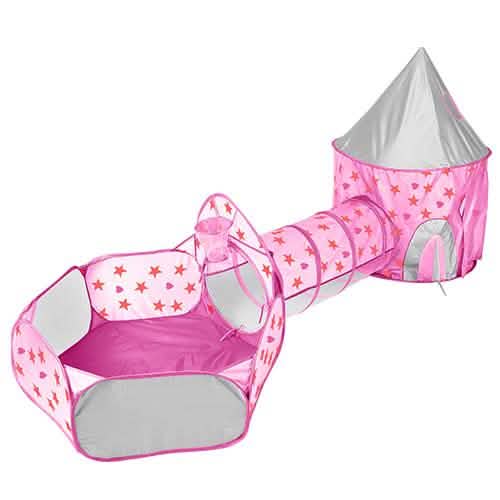 Ensemble tente de jeu et piscine à balles 3-en-1 pour enfants