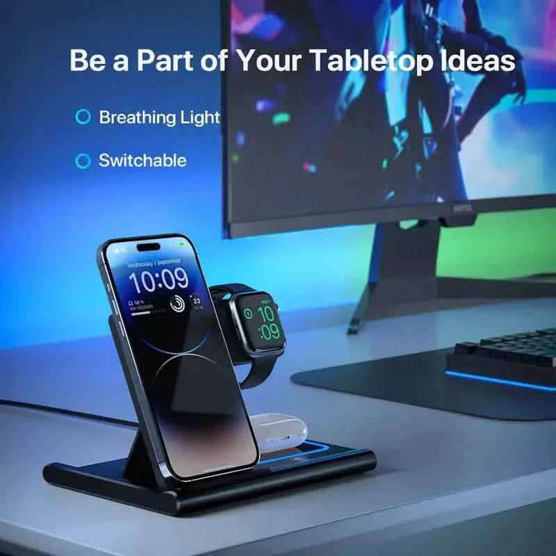 3-in-1 Multifunctional Convenient Wireless Charging Station