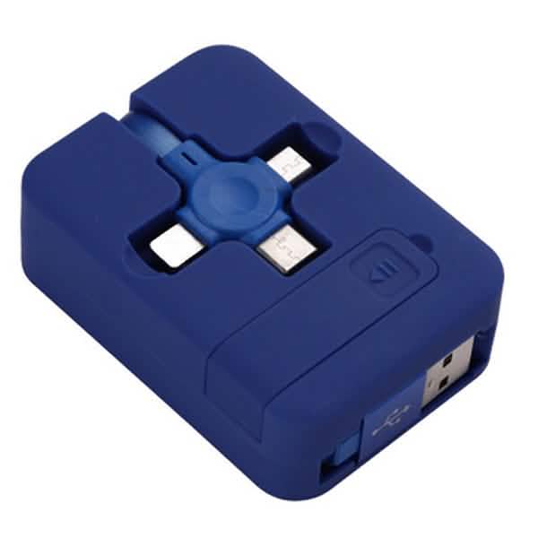 Câble de charge rétractable portable 3-en-1