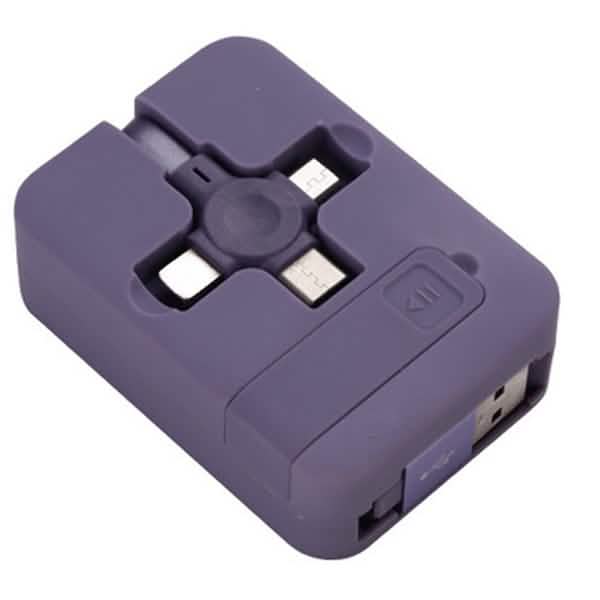 Câble de charge rétractable portable 3-en-1
