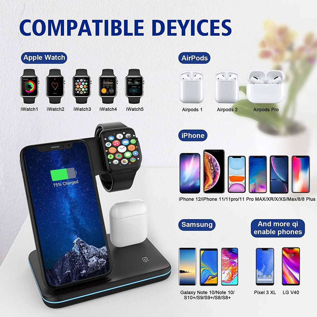3-in-1 Qi-Certified 15W Fast Charging Station