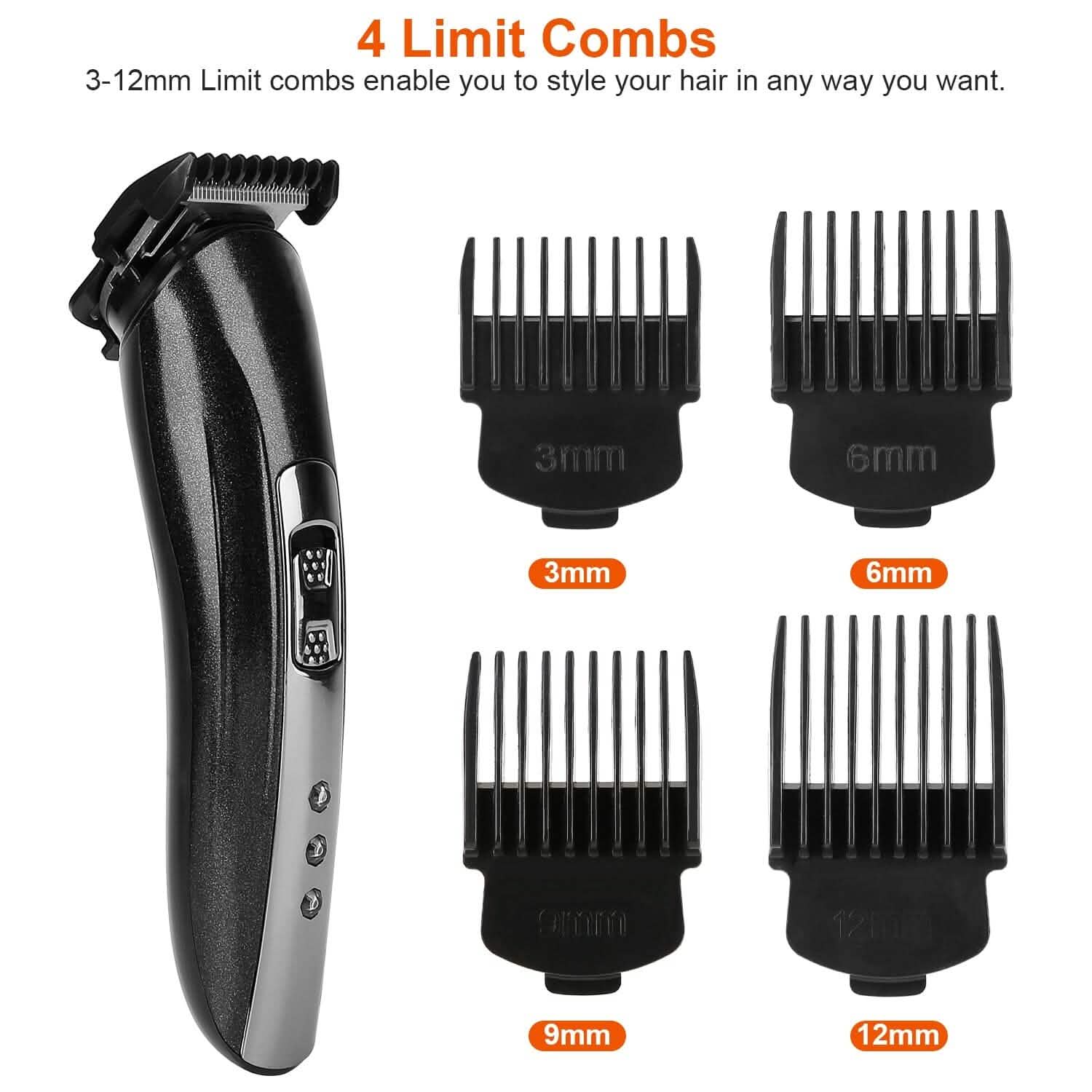 3-in-1 Rechargeable Hair Clipper Cordless Hair Trimmer Shaver