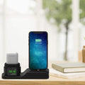 3-in-1 Silicone Charging Station Dock for Apple Watch AirPods and iPhone + 2 Lightning Cables