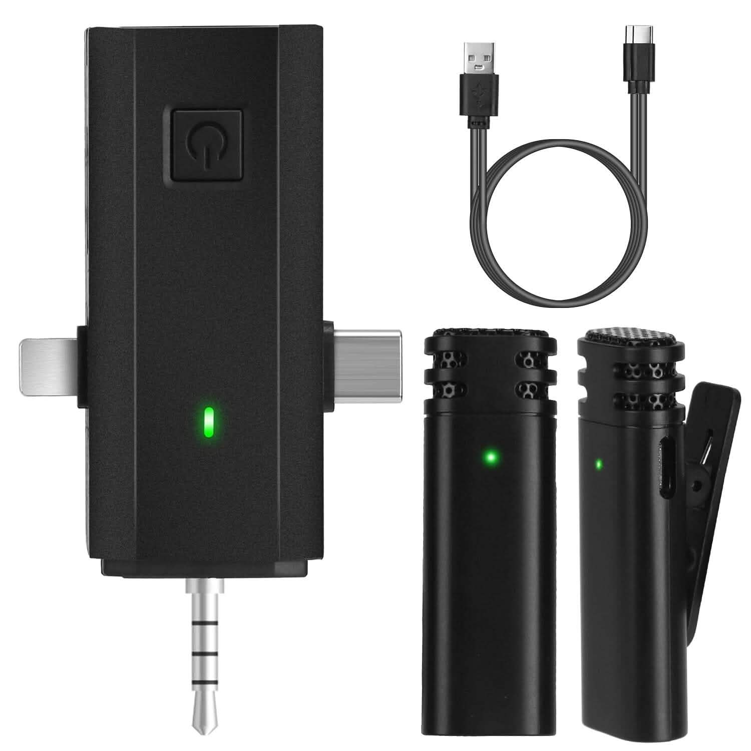 Microphone sans fil 3 en 1, omnidirectionnel, anti-bruit, à clipser et à brancher