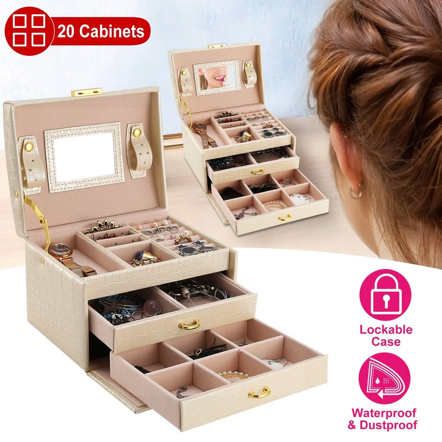 3-Layer Jewelry Case Organizer