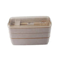 3-Layer Stackable Bento Box Japanese Lunch Box Kit with Spoon & Fork