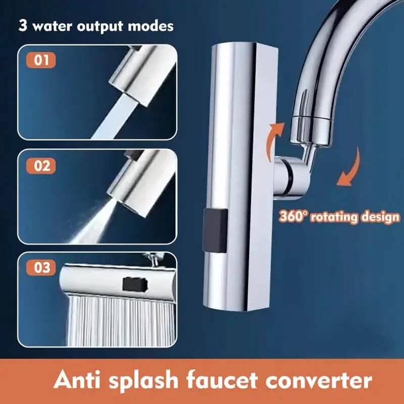 3-Mode Leakproof Sink Faucet Adapter - Durable Copper Construction for Kitchen and Bathroom