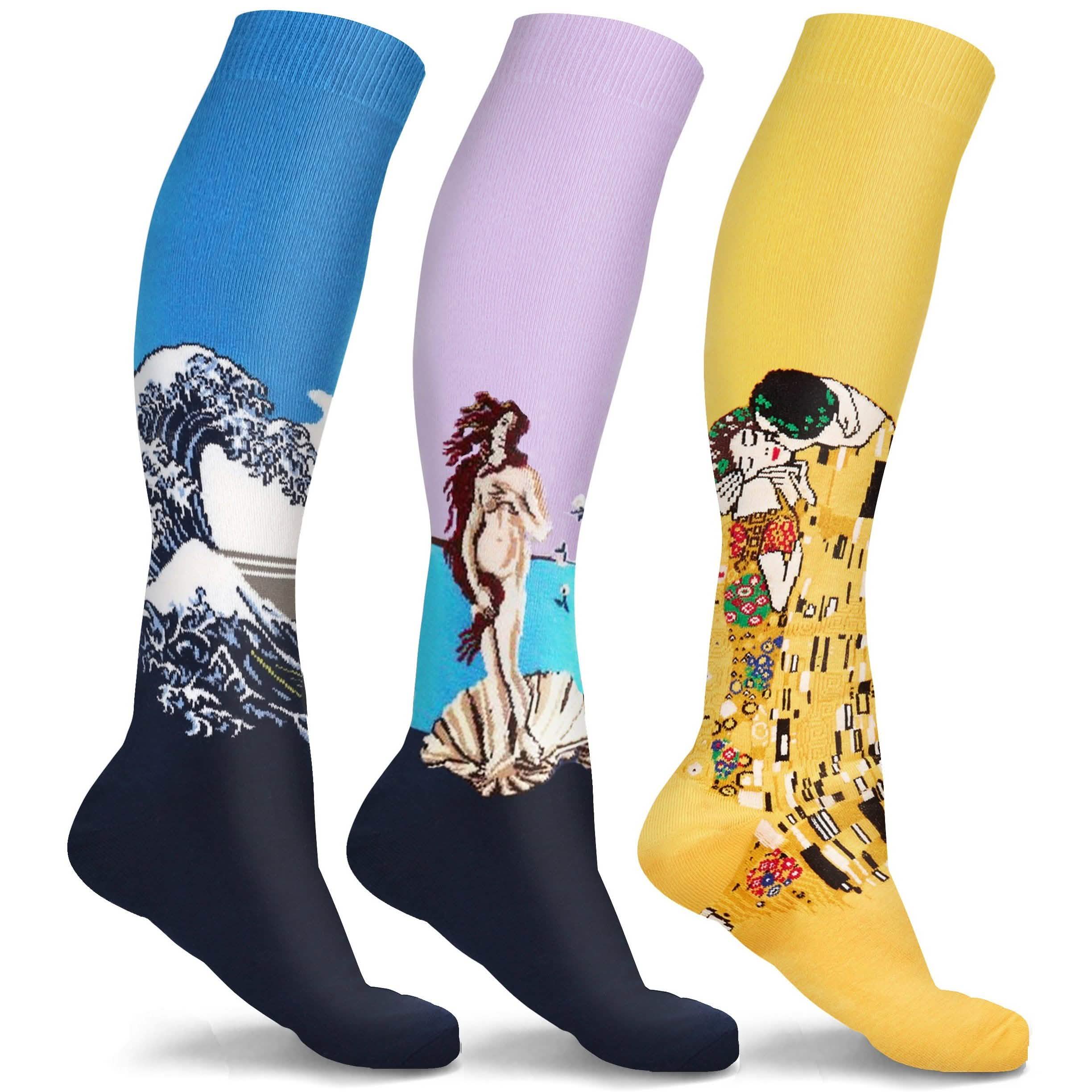 3 ou 6 paires : Chaussettes de compression DCF Famous Art Paintings