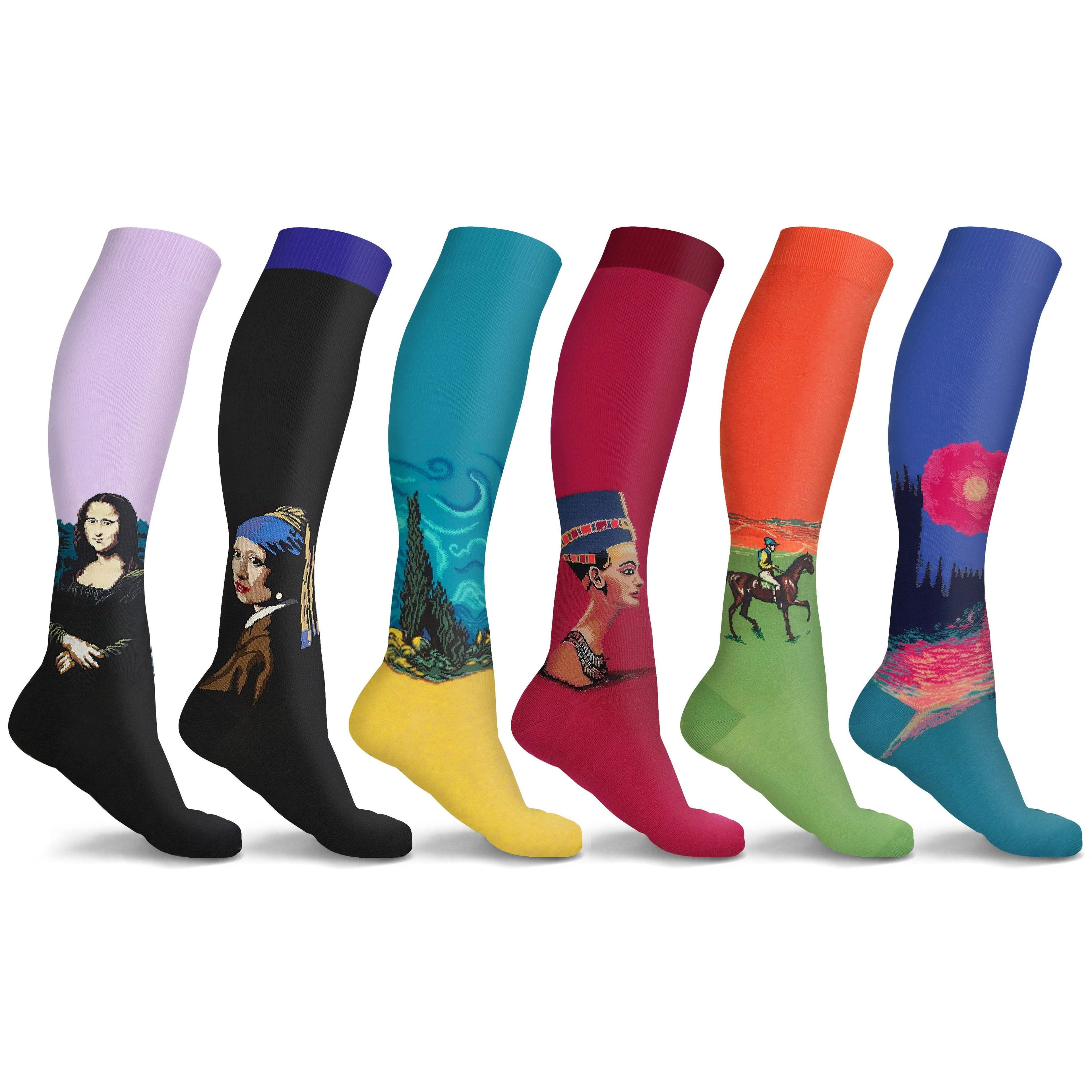 3 ou 6 paires : Chaussettes de compression DCF Famous Art Paintings