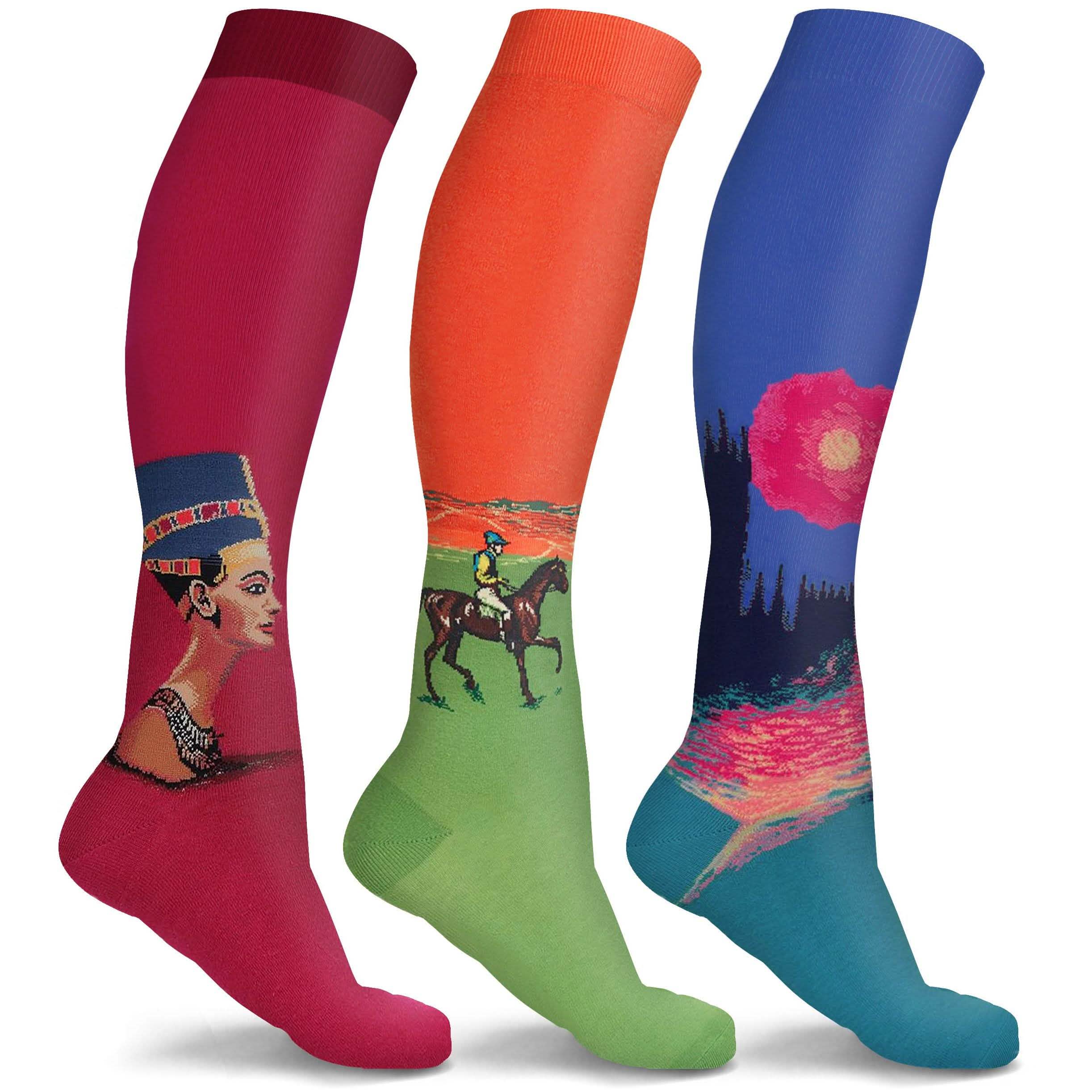 3 ou 6 paires : Chaussettes de compression DCF Famous Art Paintings