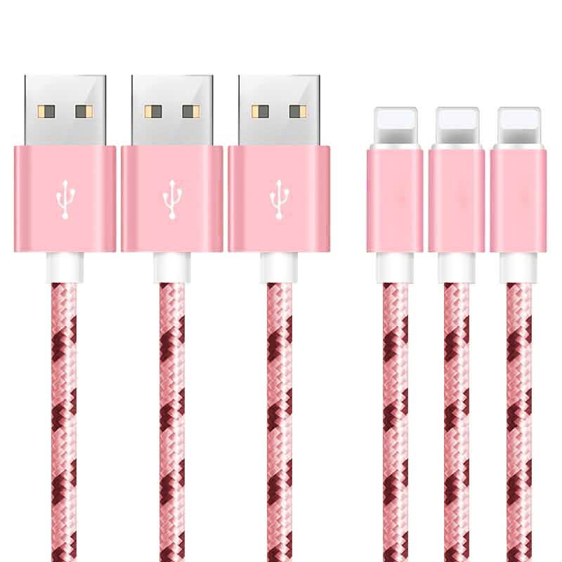 Lot de 3 : Chargeur Lightning Apple de 3 mètres