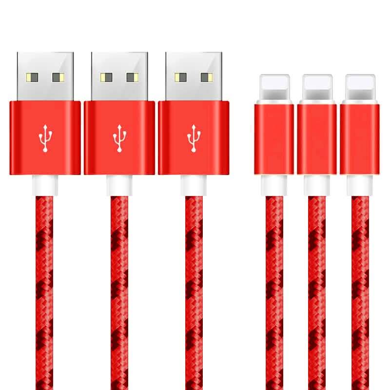 Lot de 3 : Chargeur Lightning Apple de 3 mètres