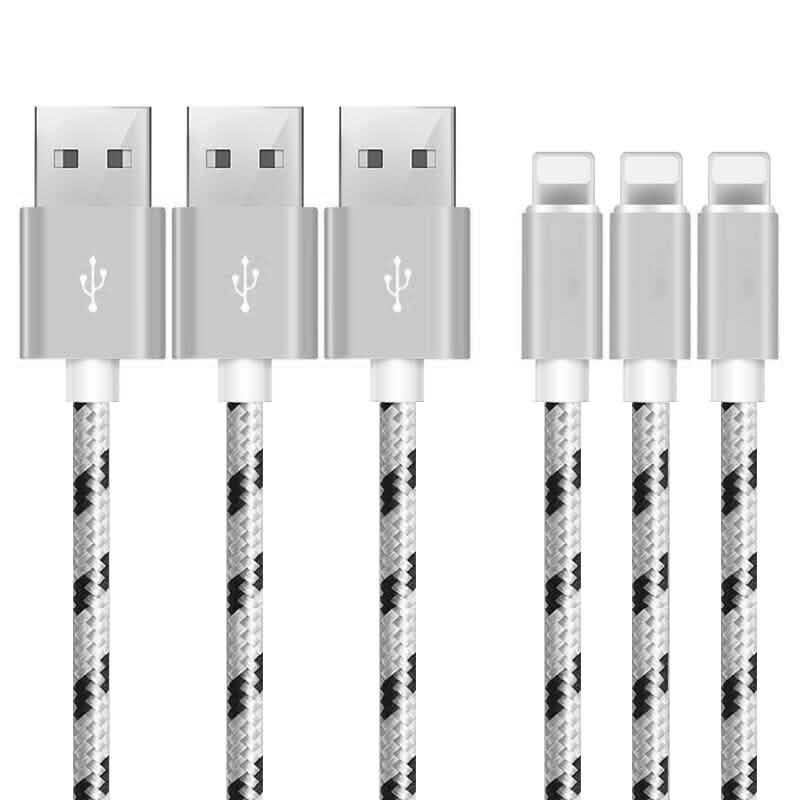 Lot de 3 : Chargeur Lightning Apple de 3 mètres