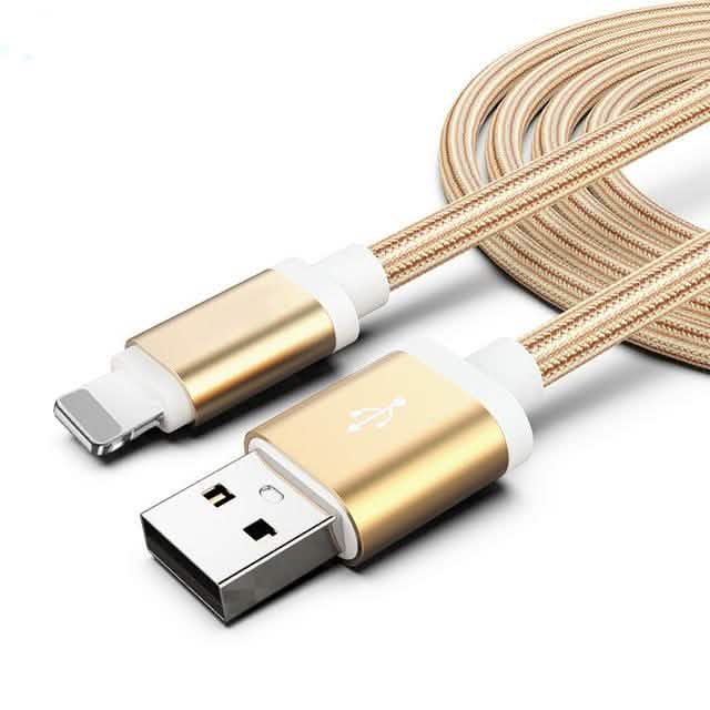 Lot de 3 : Câble USB Lightning pour iPhone tressé renforcé de 3 m
