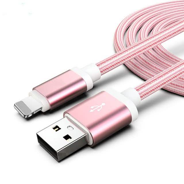 Lot de 3 : Câble USB Lightning pour iPhone tressé renforcé de 3 m