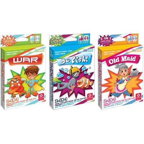3-Pack: 2-in-1 Kids' Card Games