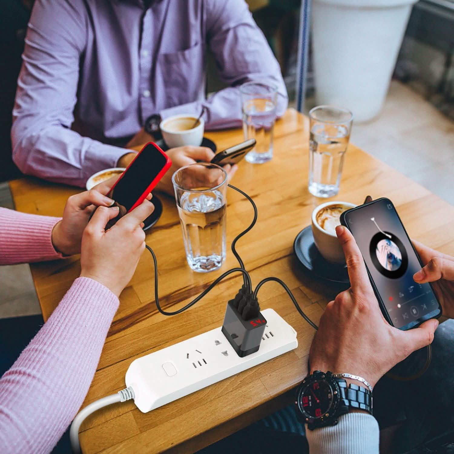 Lot de 3 : Adaptateur de chargeur mural USB à 3 ports