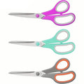 3-Pack: 8-Inch Multi-Purpose Scissors Set, Sharp Stainless Steel with Comfort Grip Handle
