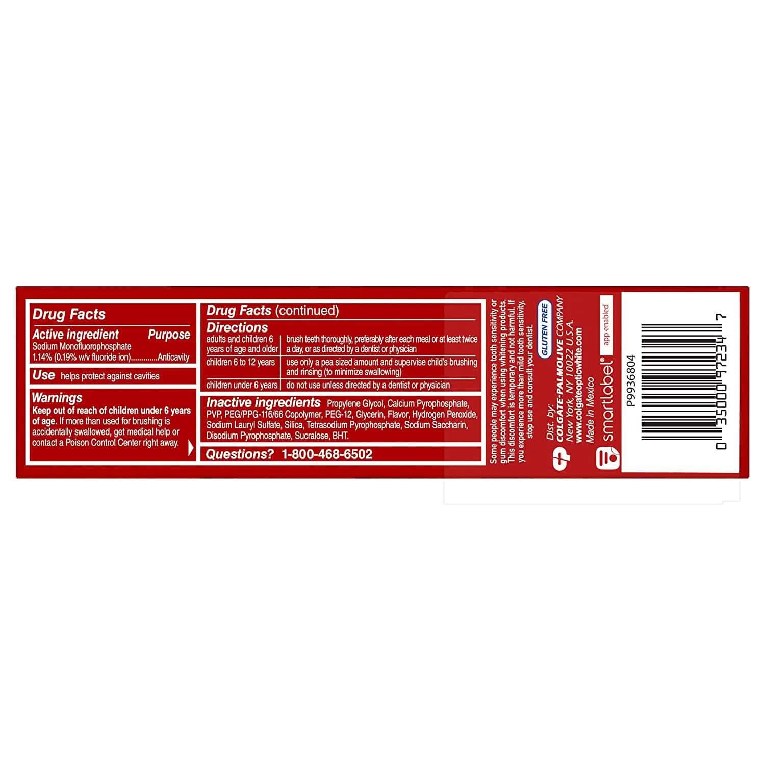 Lot de 3 : Dentifrice blanchissant avancé Colgate Optic White