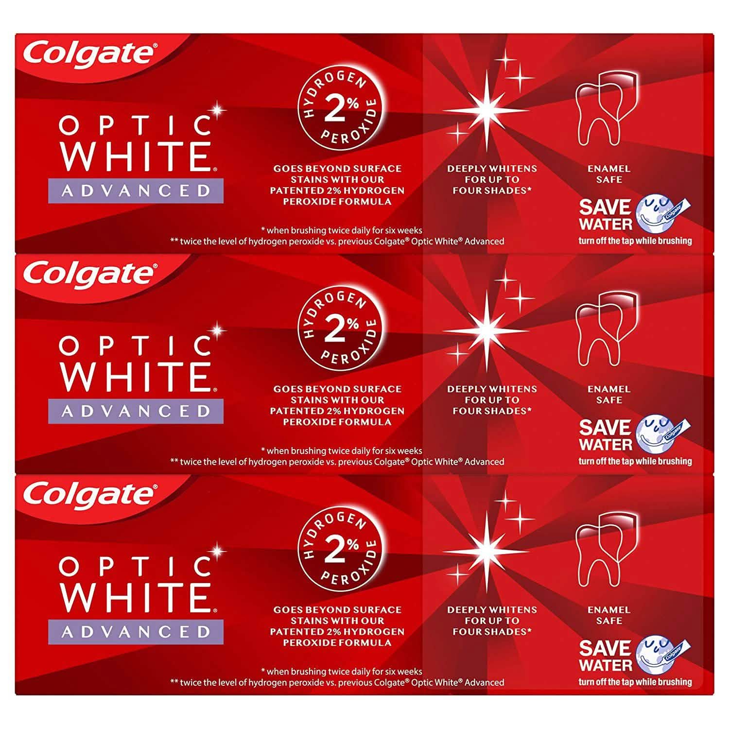 Lot de 3 : Dentifrice blanchissant avancé Colgate Optic White