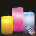 Lot de 3 : Bougies LED sans flamme à changement de couleur avec télécommande