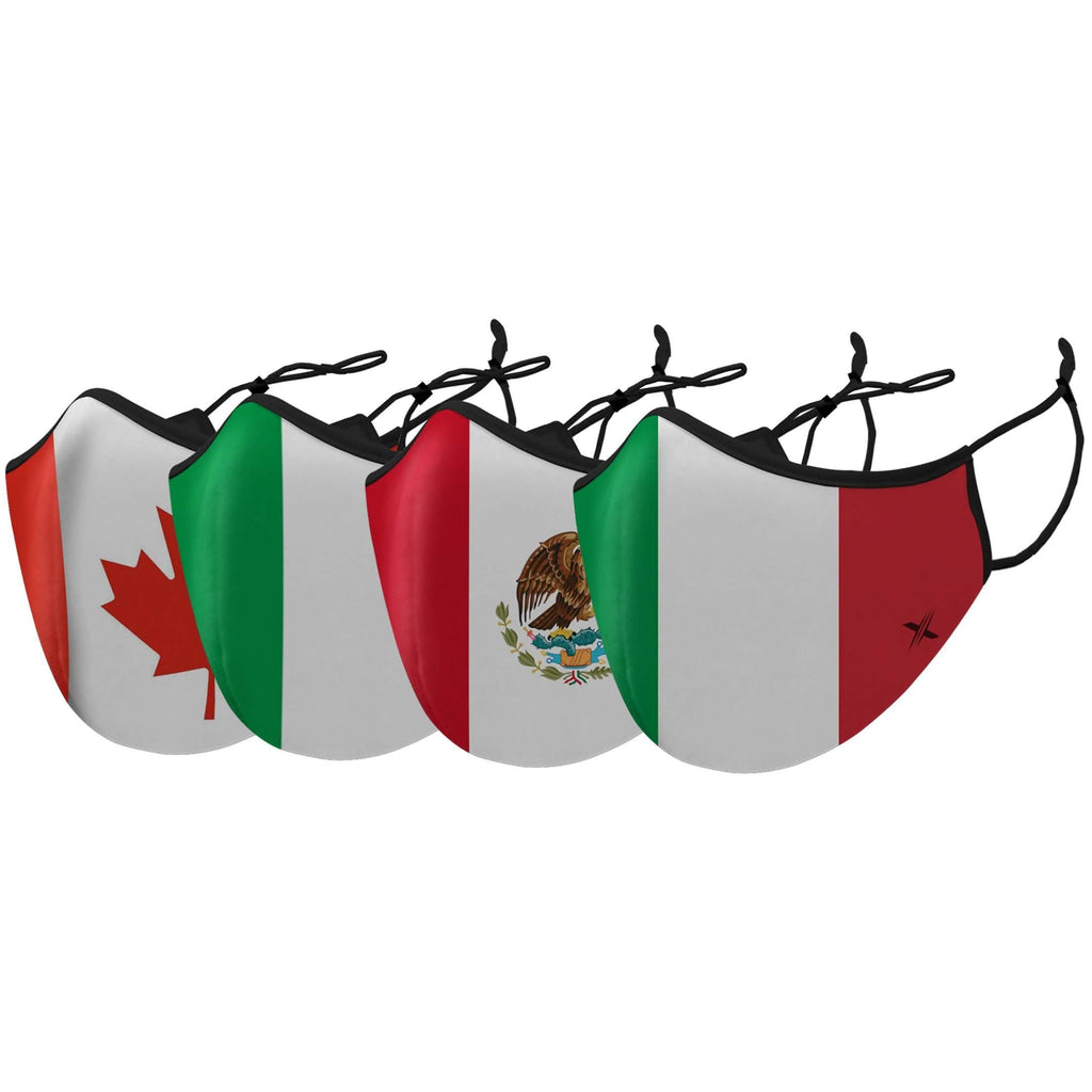 Lot de 3 masques drapeaux double épaisseur, lavables et réutilisables, avec boucles réglables