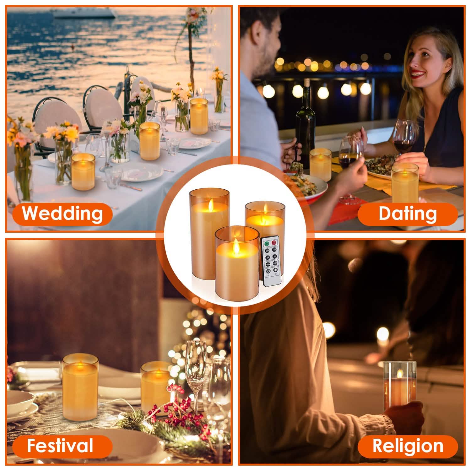 3-Pack: Flameless Battery Operated Candles