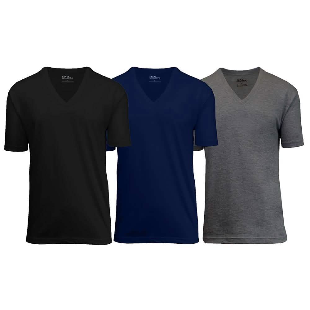 3パック：ハーヴィック製ギャラクシー メンズ エジプト綿 Vネックアンダーシャツ