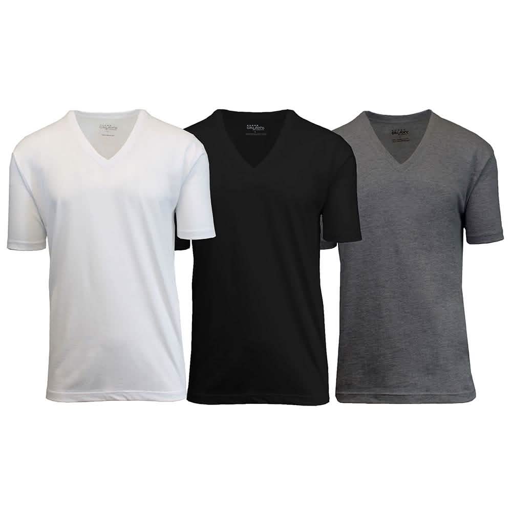 3-Pack: Galaxy By Harvic Men's Egyptian Cotton V-Neck Undershirt