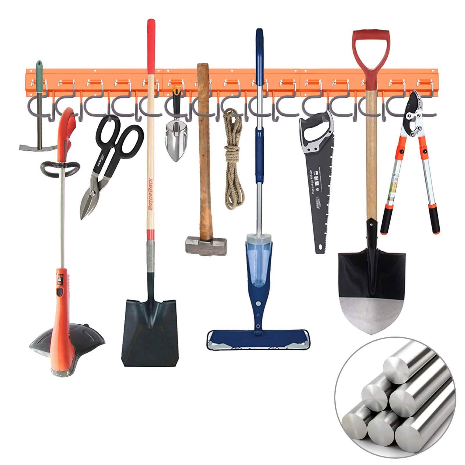 Garden Tool Organizer Wall Mounted Hanger Hooks Home Garage Set