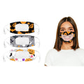 Lot de 3 : Masque buccal transparent avec sourire Communicator - Édition Halloween