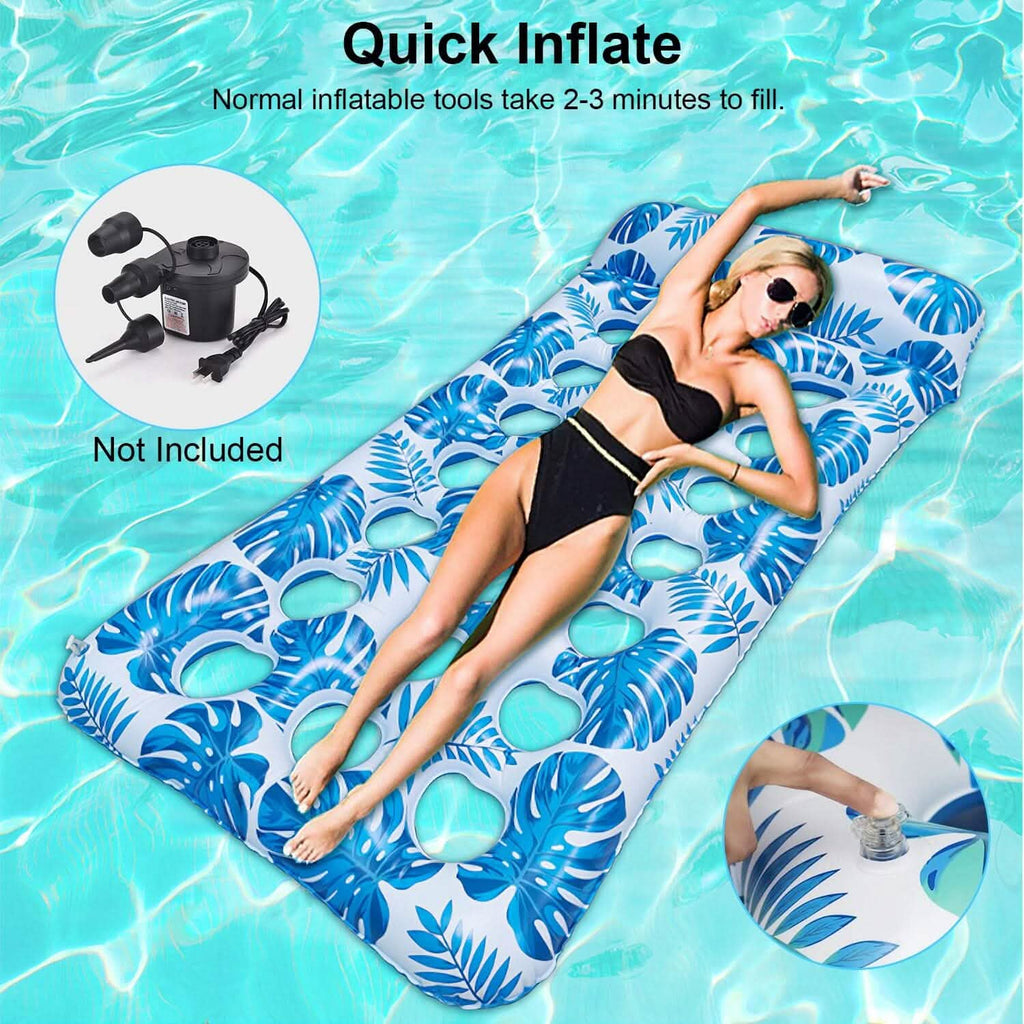3-Pack: Inflatable Pool Float Raft Water Lounge 330lbs Load-Bearing Mattress with Headrest