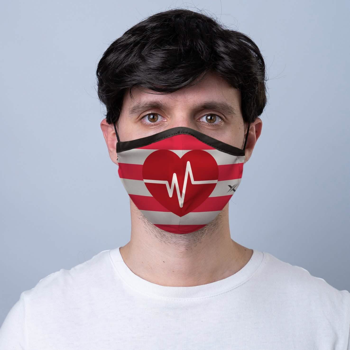 Lot de 3 : Masque de protection réutilisable double épaisseur pour infirmière, inspiré d'imprimés médicaux, avec boucles ajustables