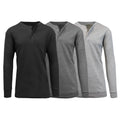 Lot de 3: T-shirts Henley thermiques gaufrés pour homme