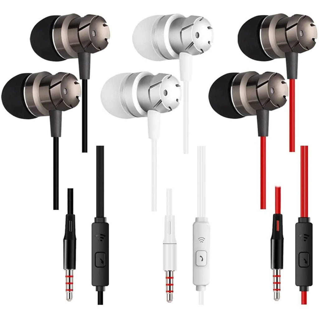 Paquet de 3 : Écouteurs intra-auriculaires anti-bruit sans enchevêtrement avec microphone