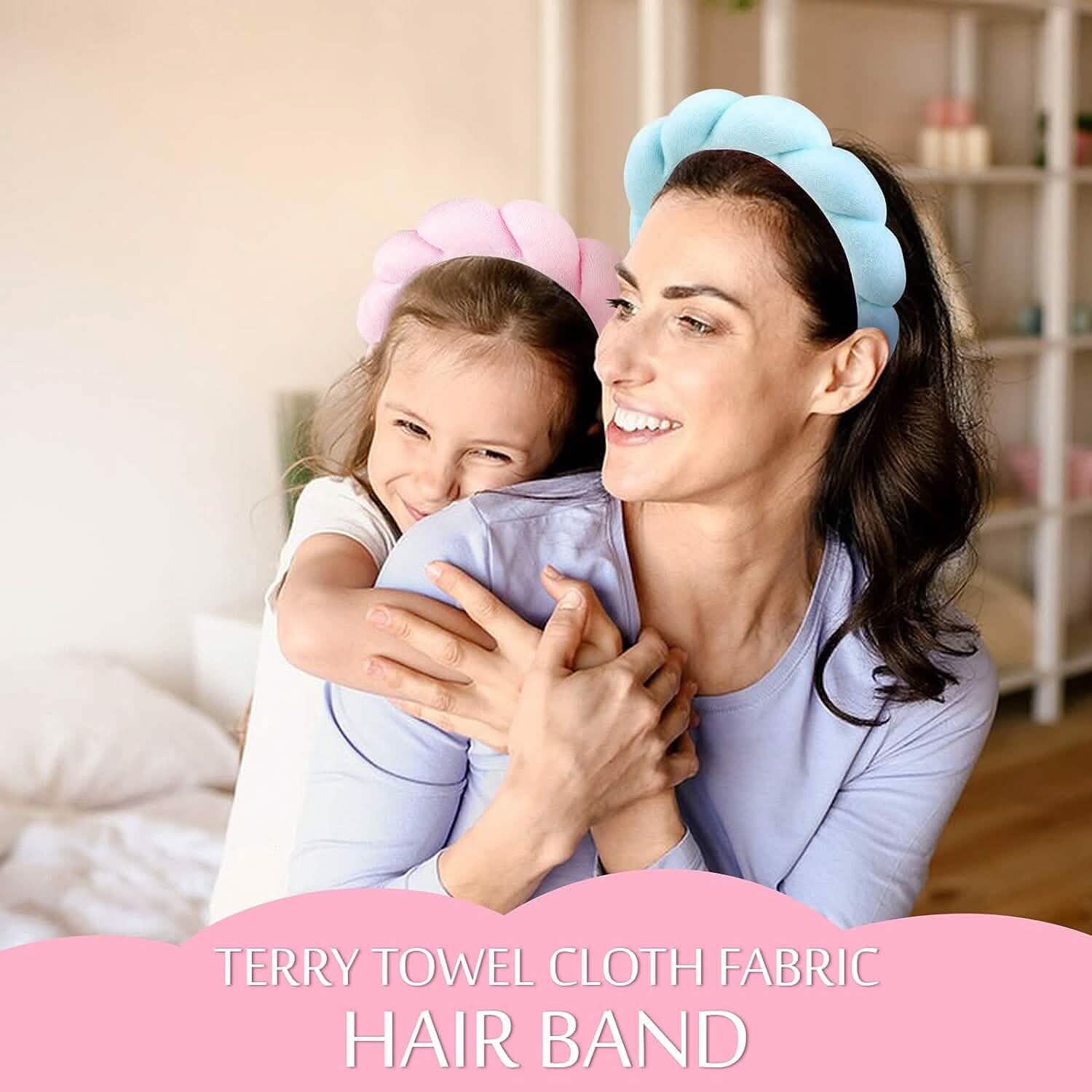 Lot de 3 : Bandeau éponge en tissu éponge pour le lavage du visage