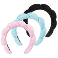 Lot de 3 : Bandeau éponge en tissu éponge pour le lavage du visage