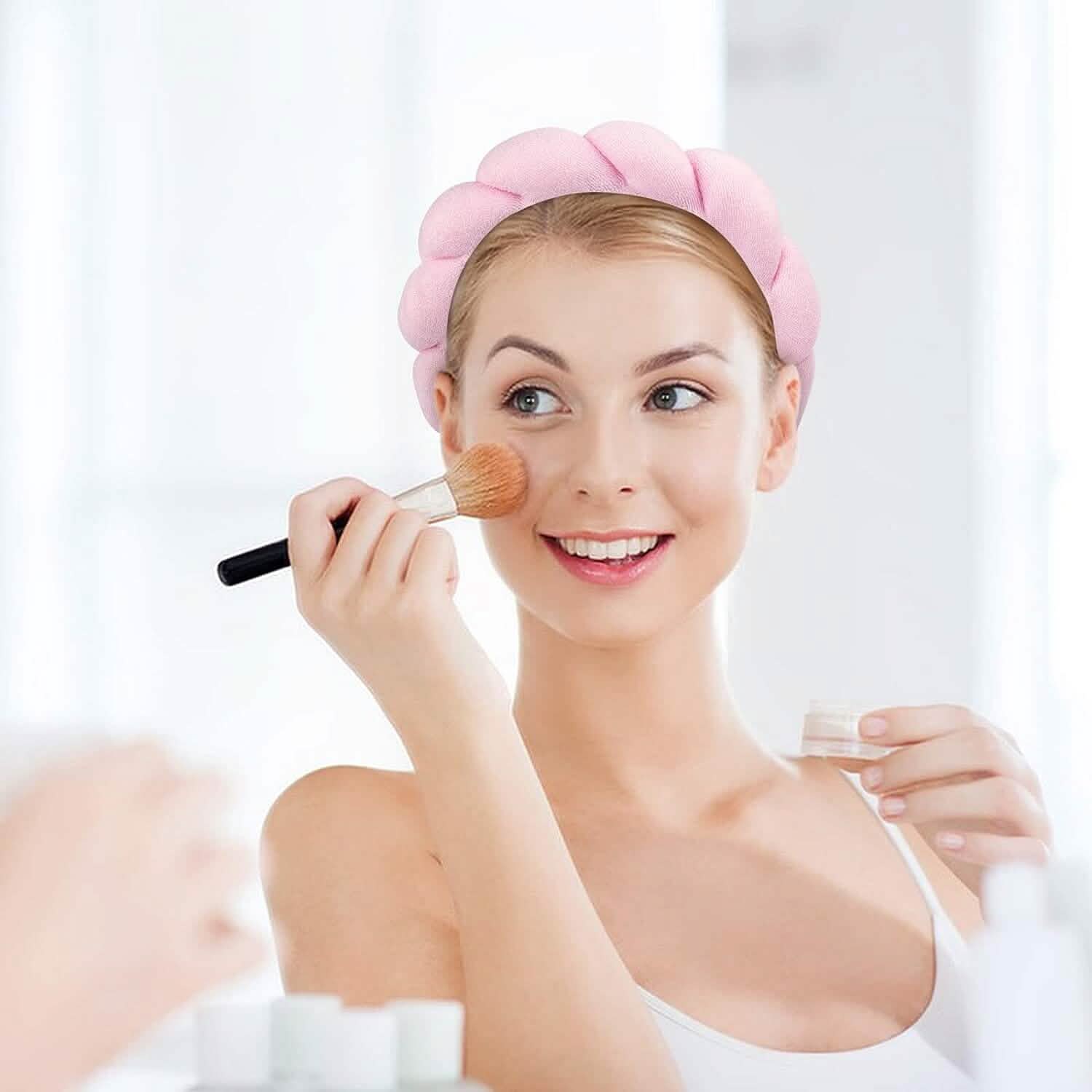 Lot de 3 : Bandeau éponge en tissu éponge pour le lavage du visage