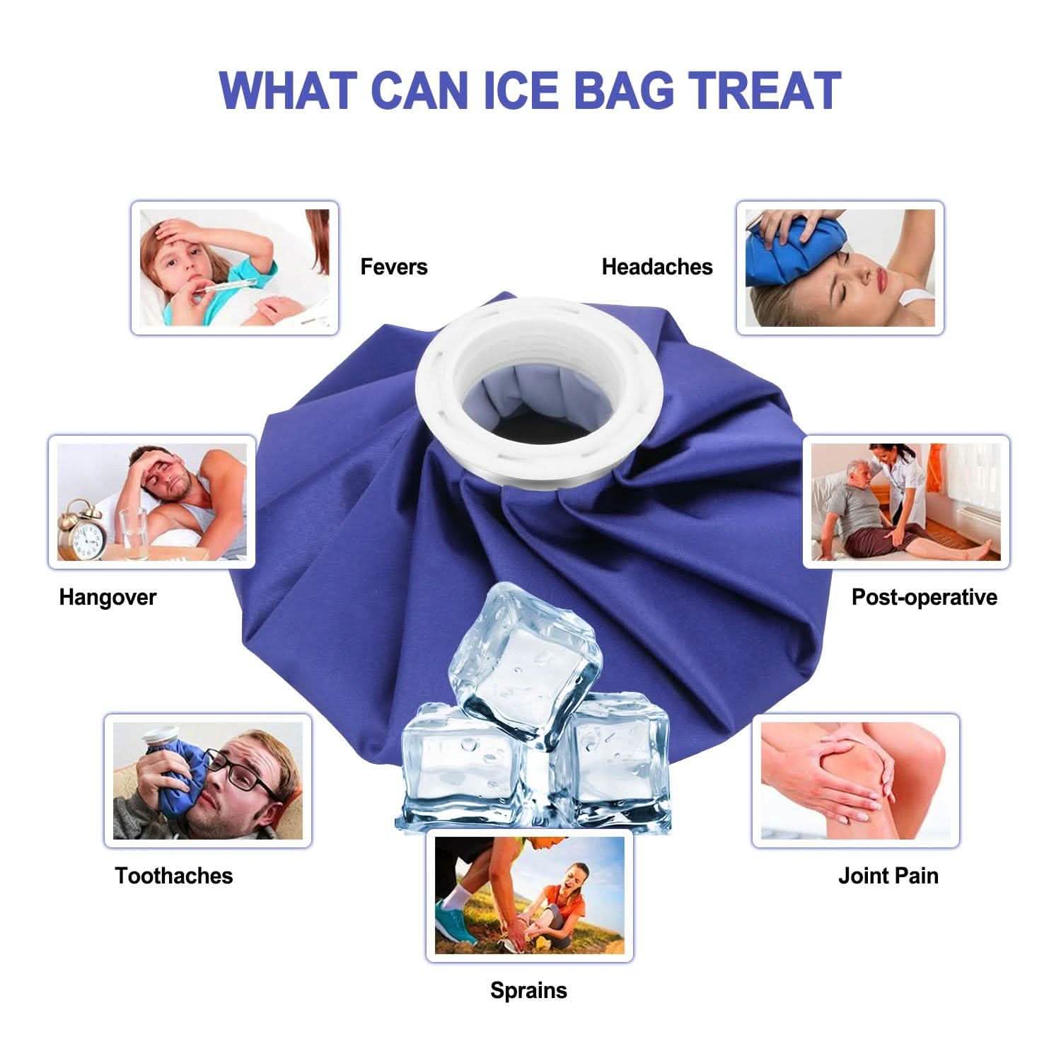 Lot de 3 : Sac de glace réutilisable Soulagement de la douleur Pack chaud Blessure sportive Premiers secours