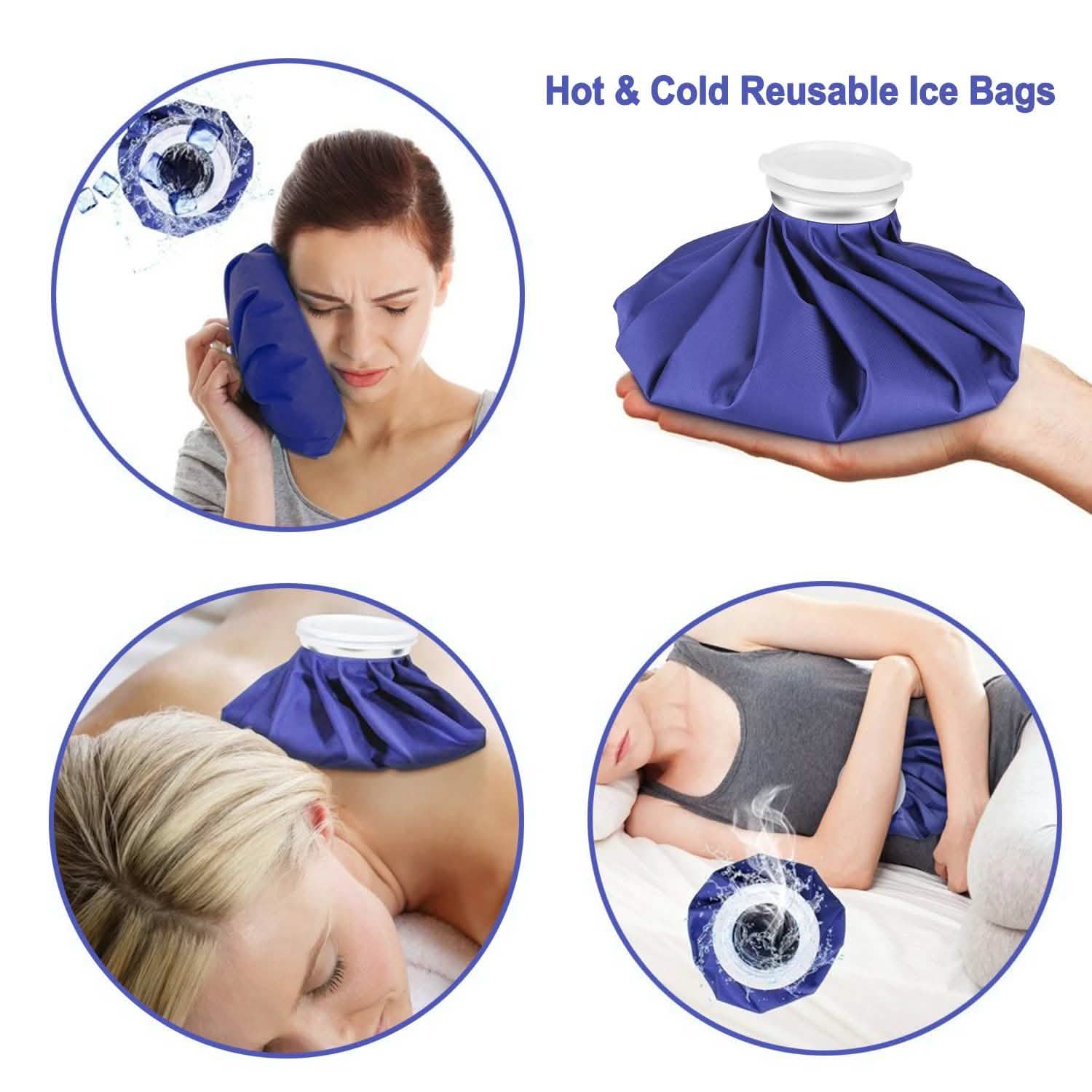 Lot de 3 : Sac de glace réutilisable Soulagement de la douleur Pack chaud Blessure sportive Premiers secours