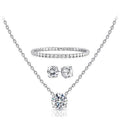 3-Pack: Round Cut Pendant With Round Cut Bracelet And Studs Set