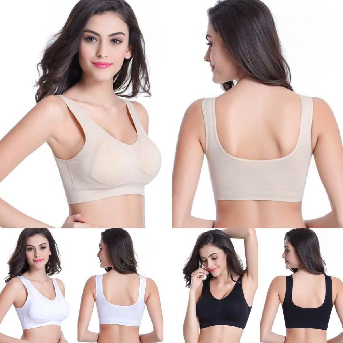 3-Pack: Seamless Miracle Bras with Removable Pads - Assorted Color Sets