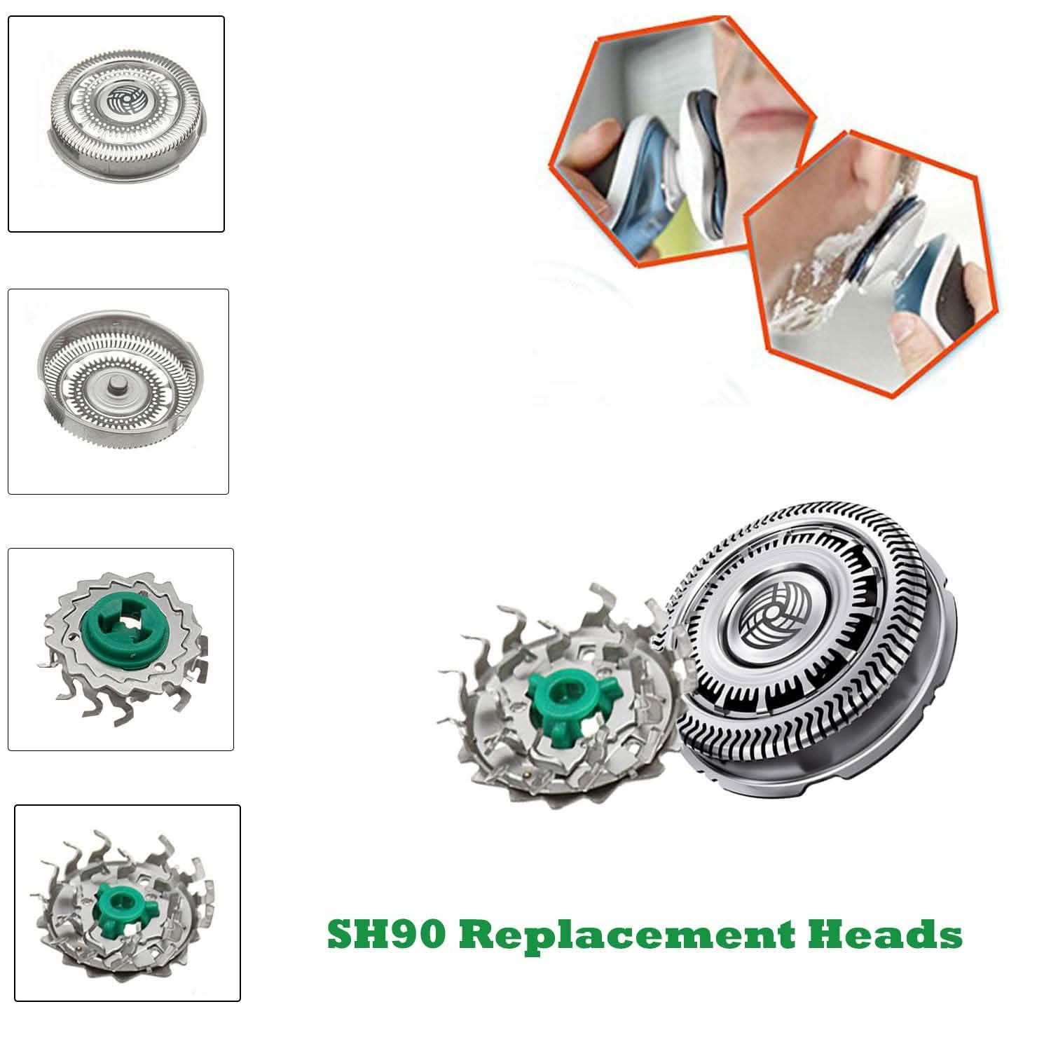 3-Pack: SH90 Replacement Head for Philips Norelco