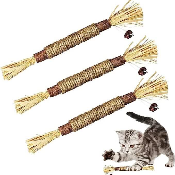 3個セット：シルバーバインスティック 猫用おもちゃ